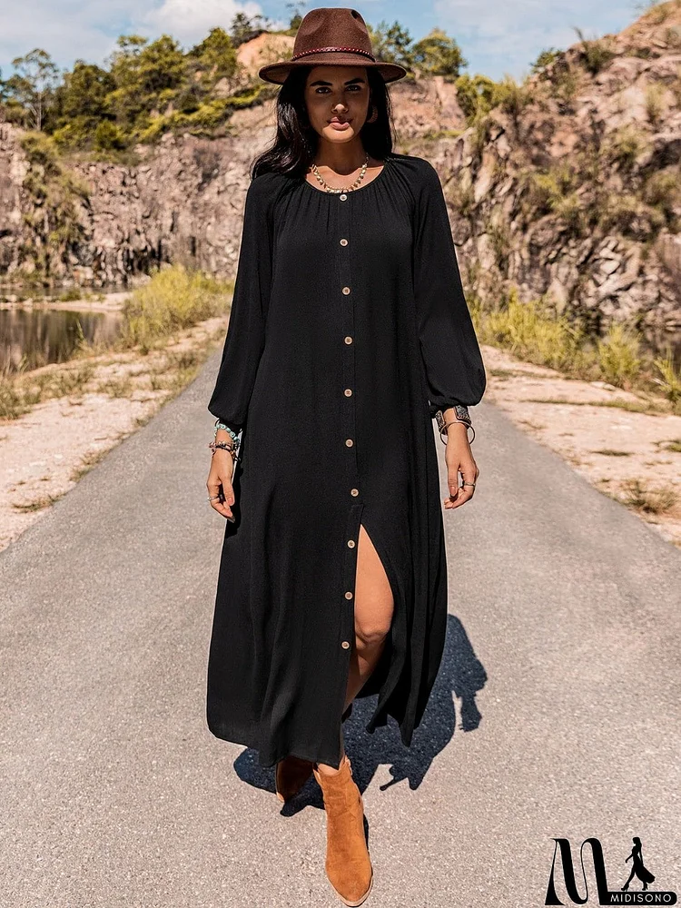 Long Sleeve Round Neck Dress