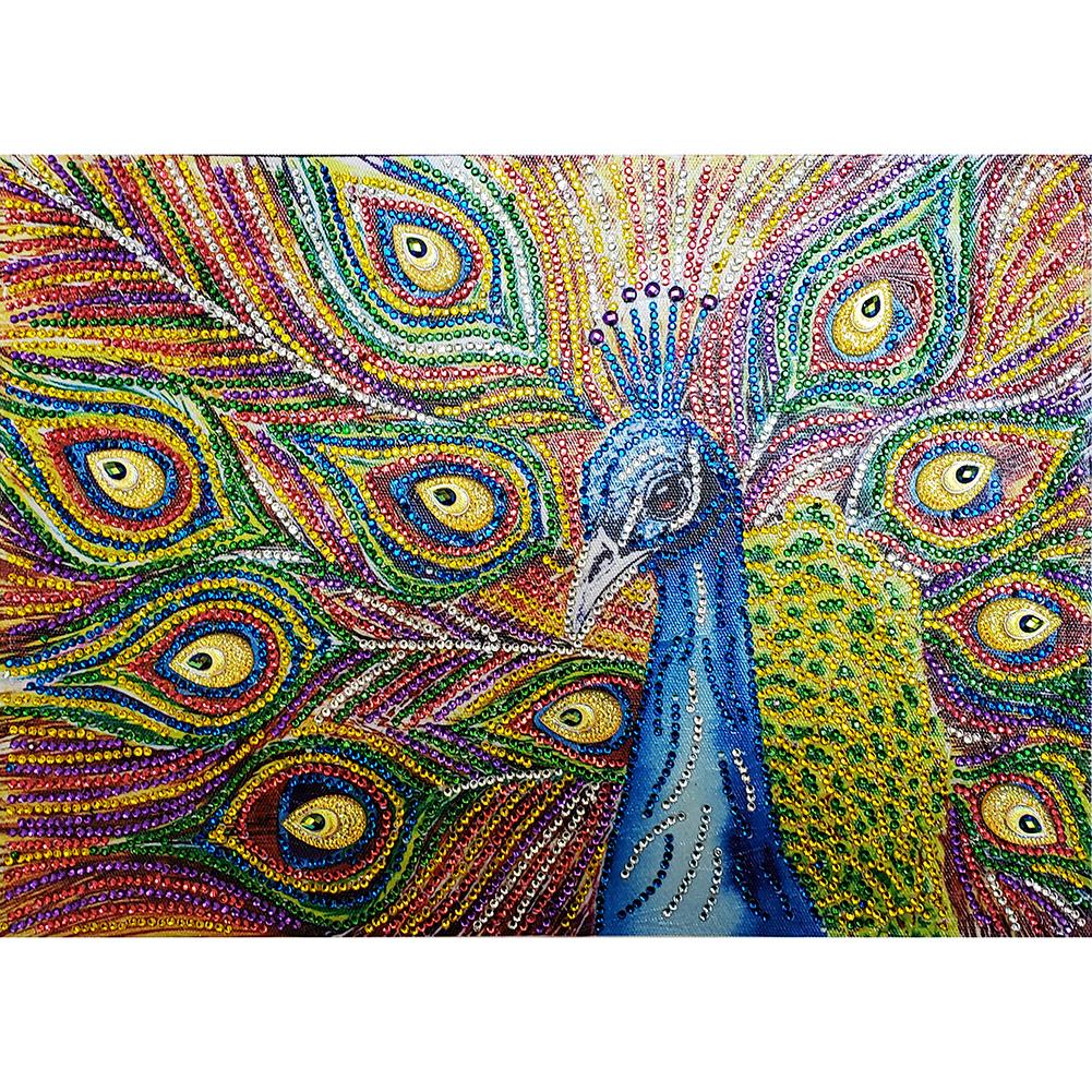 

40*30CM - Peacock - Special-Shaped Drill Diamond Painting, 501 Original