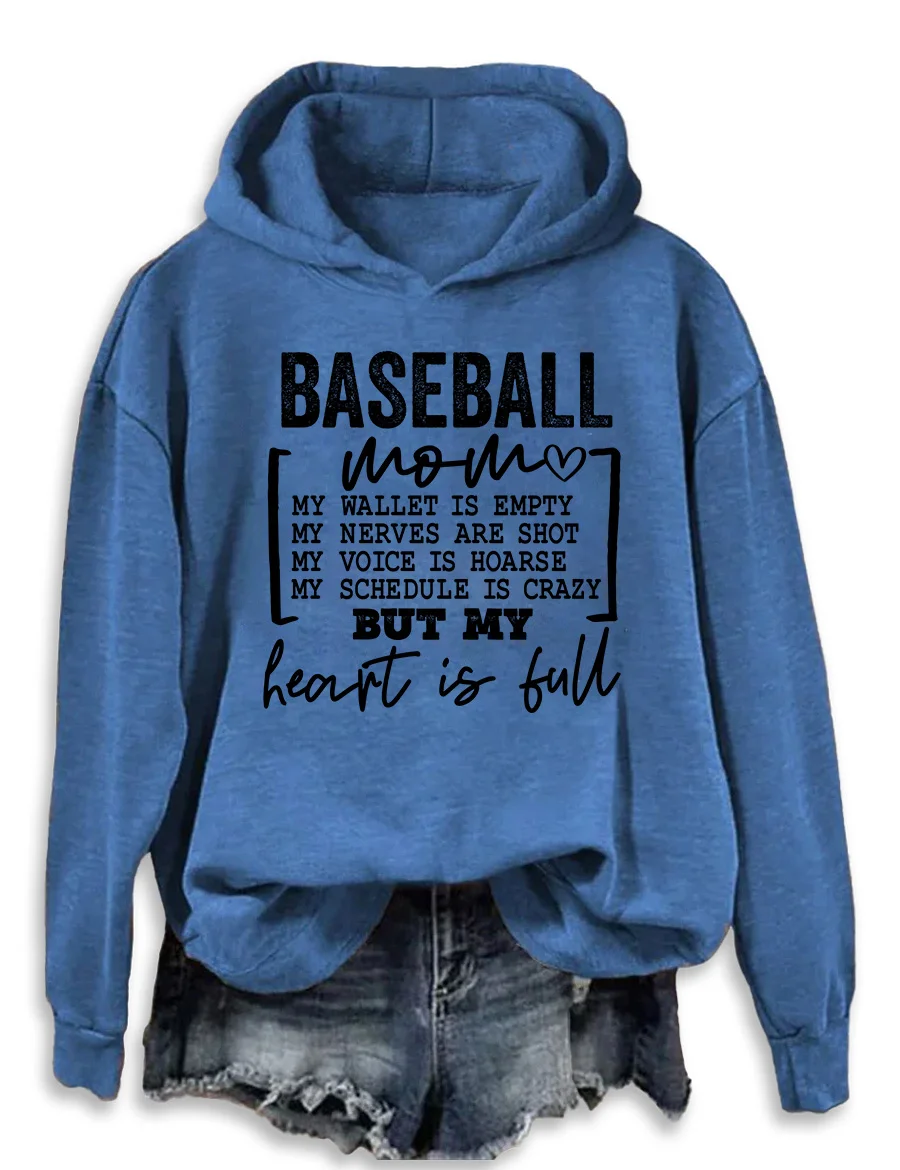 Baseball Mom Heart Is Full Hoodie