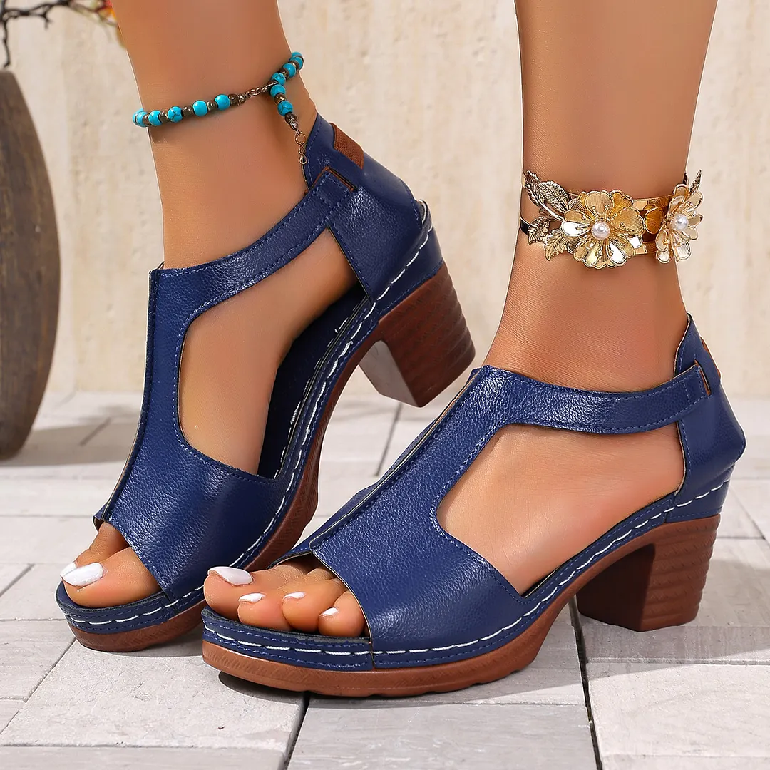 Breakj Breakj Summer Women's High-Heeled Sandals Wear Coarse Heeled Sandals