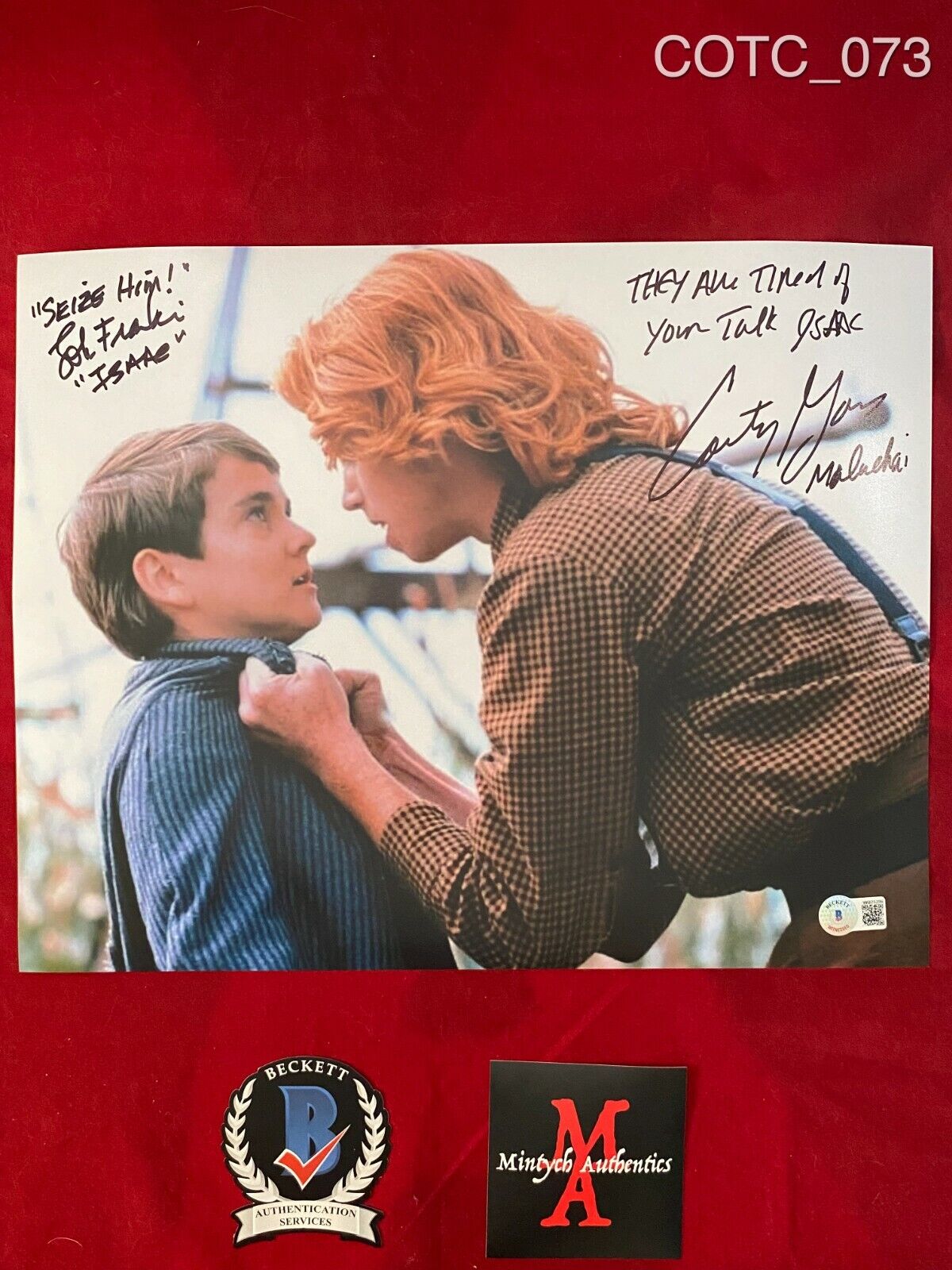 JOHN FRANKLIN & COURTNEY GAINS SIGNED 11x14 Photo Poster painting! CHILDREN OF THE CORN! BECKETT