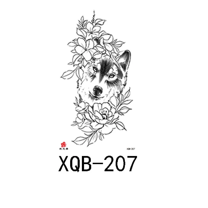 Small Full Arm Waterproof Tattoo Sticker Half Arm Arm Painted Flower Animal Arm Lasting European and American Tattoo Sticker