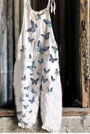 Printed Vintage Wide-Leg Jumpsuit