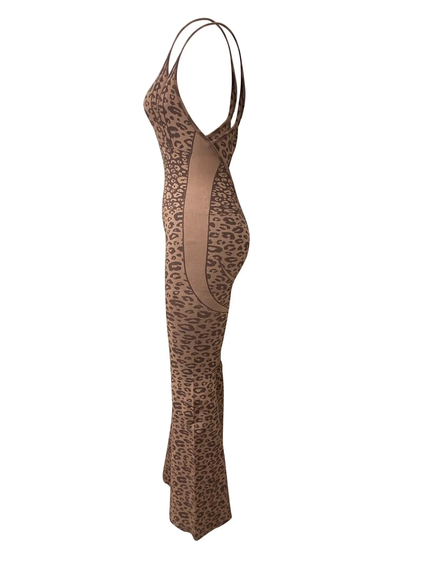 Women's Leopard Print Yoga Jumpsuit, Activewear Jumpsuit, Cross Strap Design, Long Sleeve Slim Fit, Casual Fashion for All Seasons, Comfortable Wear at Home Women's Leopard Print Yoga Jumpsuit, Activewear Jumpsuit, Cross Strap Design, Long Sleeve Slim Fit, Casual Fashion for All Seasons, Comfortable Wear at Home