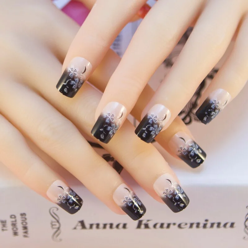 With 1 Piece Of Nail Adhesive Tape 24pcs/Box Press On Nail Art Tips Full Cover 10 Sizes False Nail Art Wedding Nails-Nail Inspo