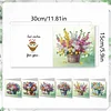 (US Local)6Pcs Flower Bucket DIY Diamond Painting Card for Holiday Party Favors for Kids Greeting Card Kit