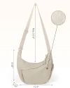 Women's Fashion Plain Color Nylon Crossbody Bag