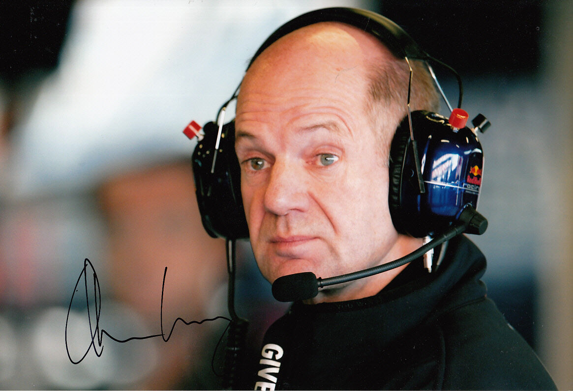 Adrian Newey Hand Signed Red Bull Racing Photo Poster painting 12x8.