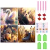 4pcs Diamond Painting -DIY Round Drill Swan Elk Fox