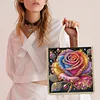 DIY Rose 5D Diamond Painting Linen Tote Bag