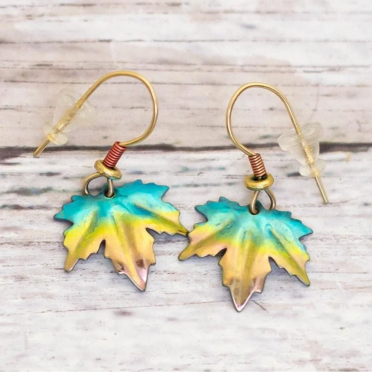 Vintage Funky Maple Dangle Earrings