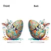 (US Only)2D Flat Easter Egg Bunny DIY Double-Sided Diamond Painting Desktop Decorations