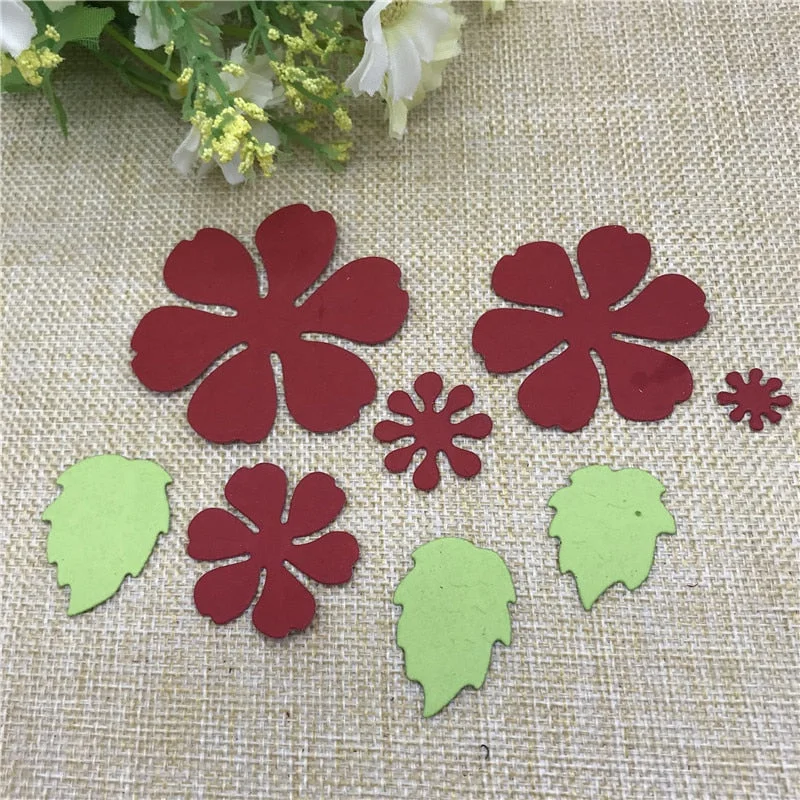 8pc flower spring leaf Metal Cutting Dies Stencil Scrapbooking Photo Album Card Paper Embossing Craft DIY