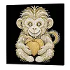 DIY Pearl Painting Monkey for Home Wall Decor with Frame(30x30cm)