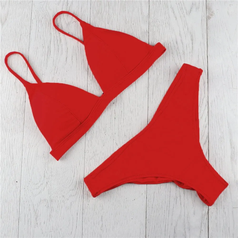 2020 Swimwear Women Sexy Push Up Unpadded Brazilian Bikini Set Women summer Bikini Set Swimsuit Triangle Swimwear Bathing Suit