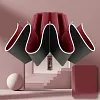Umbrella Mechanical Handle Safety Reflective Umbrella Black Glue Waterproof Sunscreen Reverse Umbrella Three Fold Business 10 Bone Sunny Umbrella