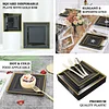 10 Pack | 7" Gold Trim Black Square Plastic Salad Dessert Plates