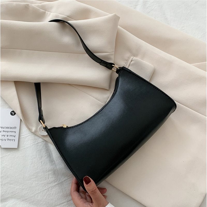 Popular Simple Female Daily Bag Casual PU Leather Sling Handbag Purse Women Elegant Chain Shoulder Crossbody Bag Shopping Bag US Mall Lifes