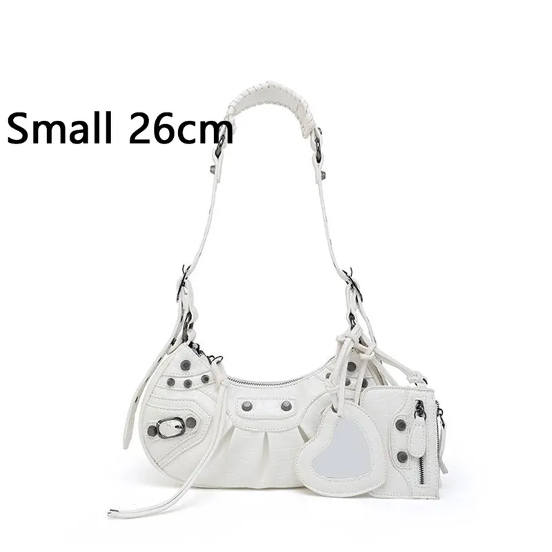 Bag New 2023 Black Gothic White Fashion Black Pink Rivets Crossbody Shoulder Bags Purse Women Underarm Bags  Motorcycle Bag