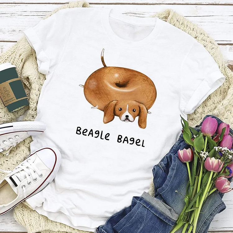 Beagle Bagel DOG T-shirt Tee - 01629-Annaletters