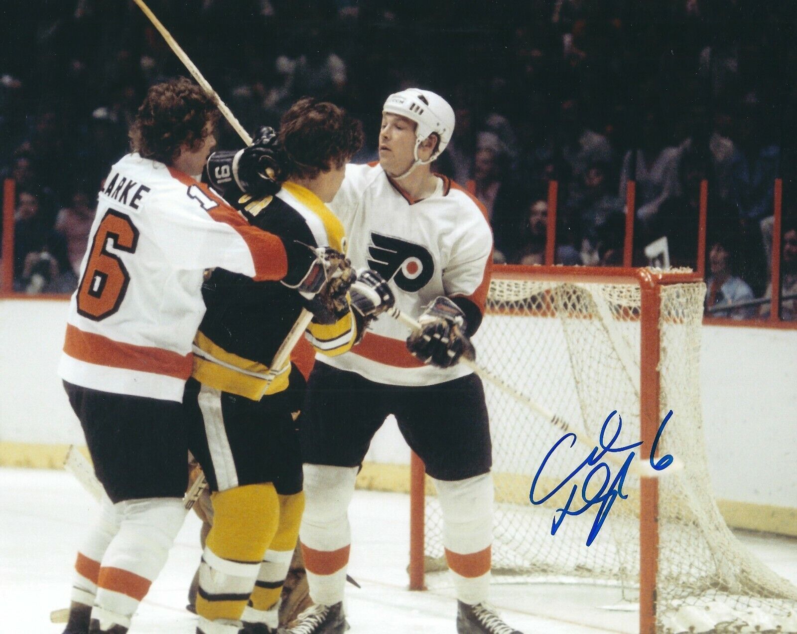 Signed 8x10 ANDRE DUPONT Philadelphia Flyers Autographed Photo Poster painting - COA