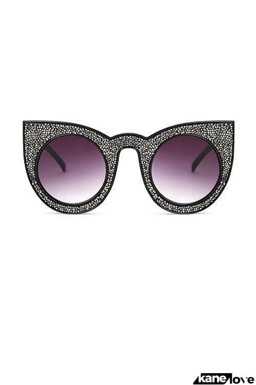 Rhinestone Cat Eye Sunglasses