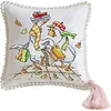 14CT Needle Insert Bag 2 Strands Printed Knitting Threads Pin Pouch with Tassel