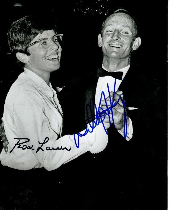 ROD LAVER and BILLIE JEAN KING signed autographed TENNIS Photo Poster painting