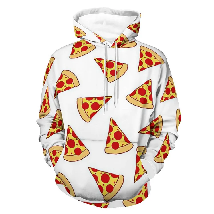 Printed Hooded Sweatshirt Pizza Pattern  customized, personalized, gift