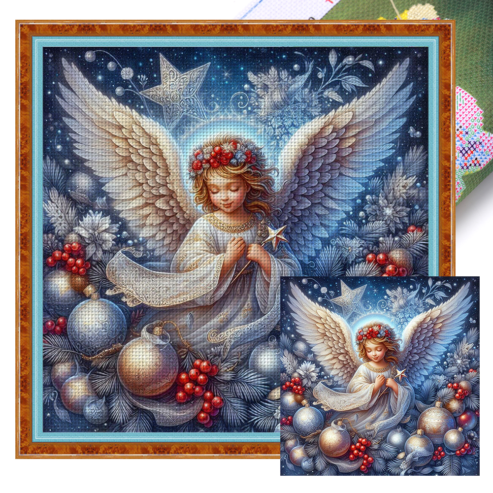Angel Girl Full 14CT Pre-stamped Canvas(40*40cm) Cross Stitch
