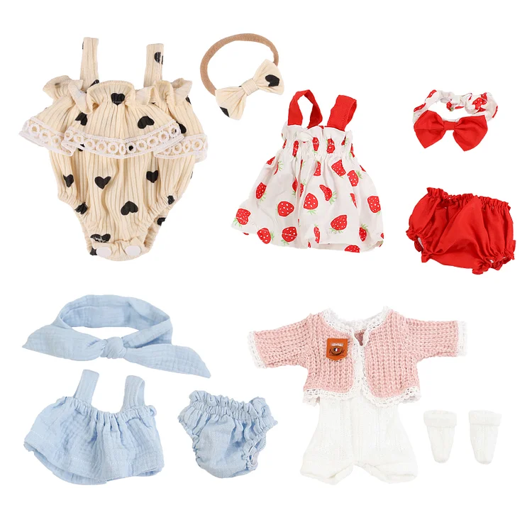  12-16" Reborn Doll Colorful Flower Theme Costume Set 9-14 PCS Clothing Accessories - Reborndollsshop®-	 Reborndollsshop®