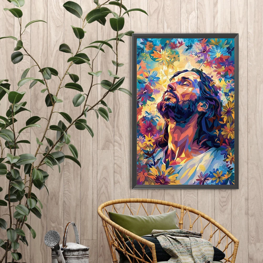 Diamond Painting - Full Round Drill - Flower Jesus(Canvas|40*60cm)