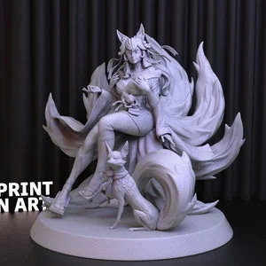 Pornhint Ahri Nsfw Sexy Pose 3D Print STL File for 3D Printing, Instant Download Drive Link, Ahri Statue STL,LoL STL Figure NSFW