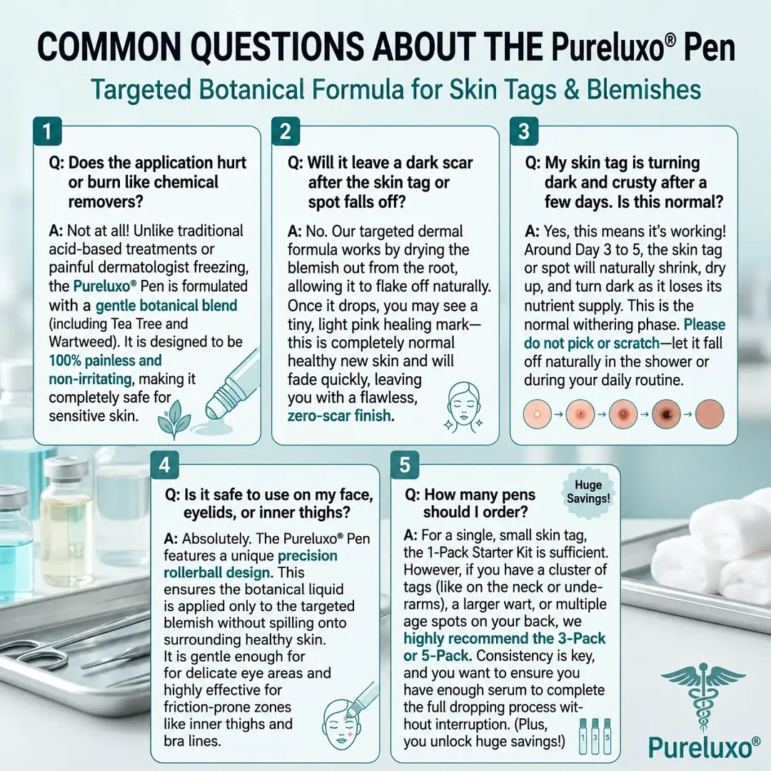 	Pureluxo&reg; 𝟕-𝐃𝒂𝘆 𝐒𝗸𝐢𝐧 𝐓𝒂𝗴 & 𝐒𝐩𝙤𝐭 𝐄𝐫𝒂𝐬𝙚𝐫 Painless & Scar-Free Advanced Imperfection Remova𝗜 Ro𝗜𝗜erba𝗜𝗜 Pen
