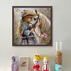 Girl And White Horse-11CT Stamped Cross Stitch 40*40cm/15.75*15.75in tapestrymarket