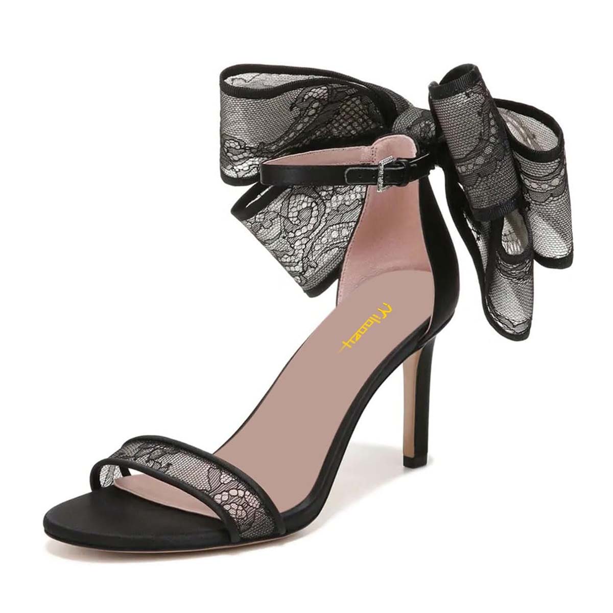 Elegant Lace Bow Stiletto Heel Ankle Strap Dress Sandals for Women Nicepairs