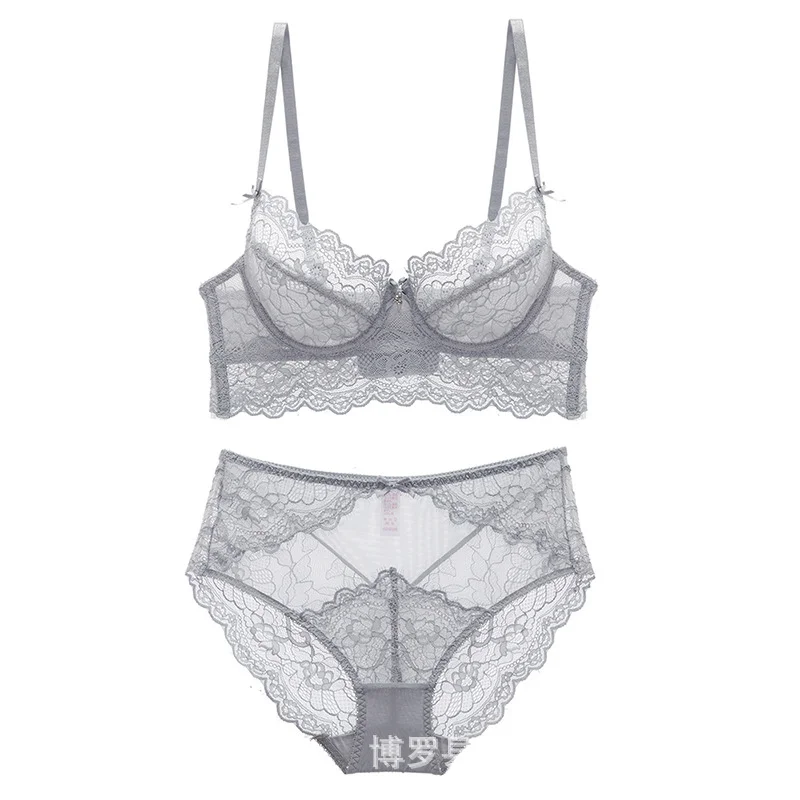 Brownm Women's Sexy Lace Bra Set Wrapped In Breasts Plus Large On The Bra Small Thin Lingerie Set Bra Bra Bra