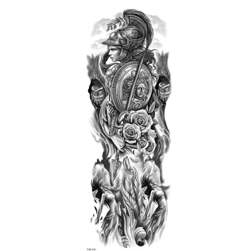 Fake Tattoo Dragon For Men Waterproof Sleeves Angel Tiger Snake Animal Stickers Waterproof Temporary Tattoos Skeleton Hand