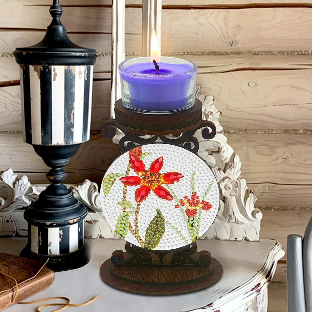 DIY Flower Diamond Painting Candle Holder Ornaments Aromatherapy Candle Holder