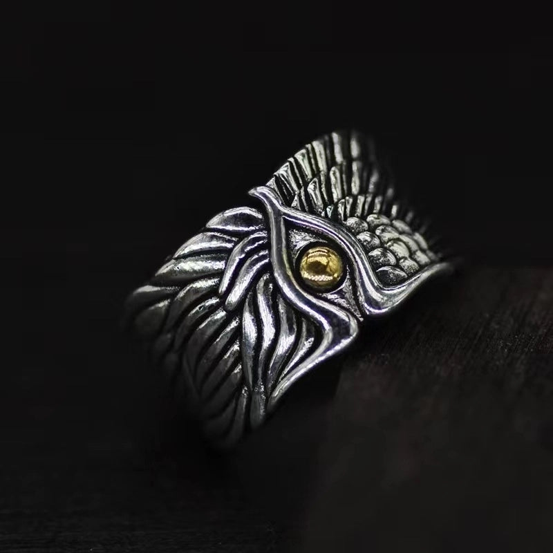 Hip-hop Retro Wings Alloy Asymmetrical Plating Gold Plated Men’s Rings