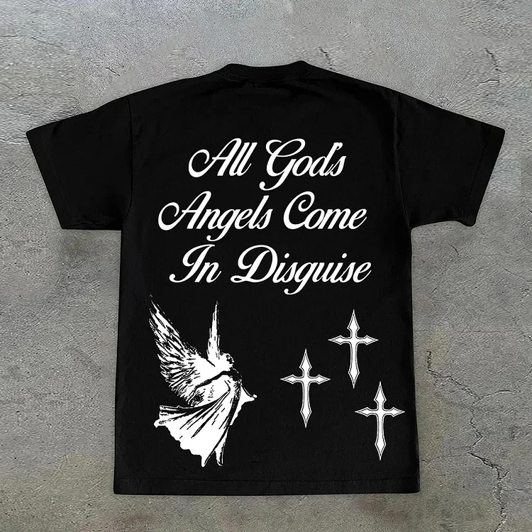 Vintage Angel Faith Print Short Sleeve T-Shirt