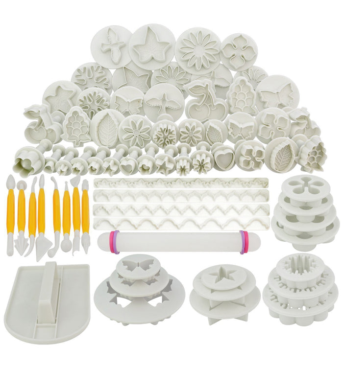 21 Sets (68pcs) Fondant Cake Cookie Cutter Mould Decorating Modelling Tools