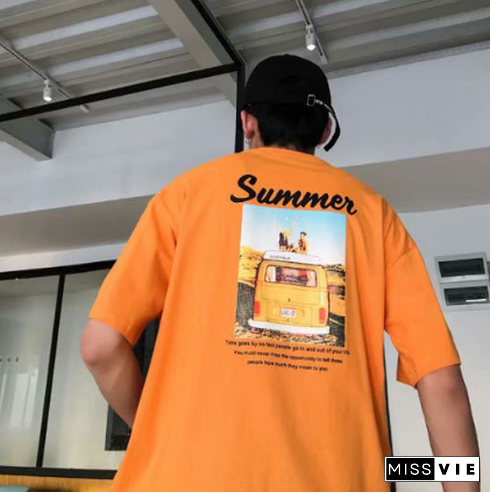 Summer Men's Casual Round Neck Printed T-Shirt