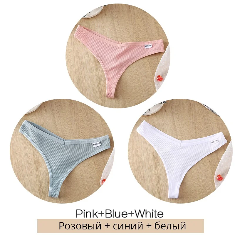 Billionm Sexy Panties Cotton Thongs Women Underwear Striped G-String Sexy Lingerie Soft Female Underpants Girls G-String Panties