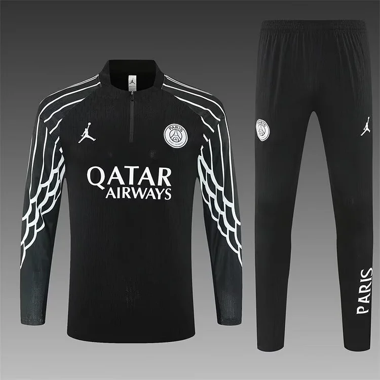 25/26 Paris black long-sleeved training suit