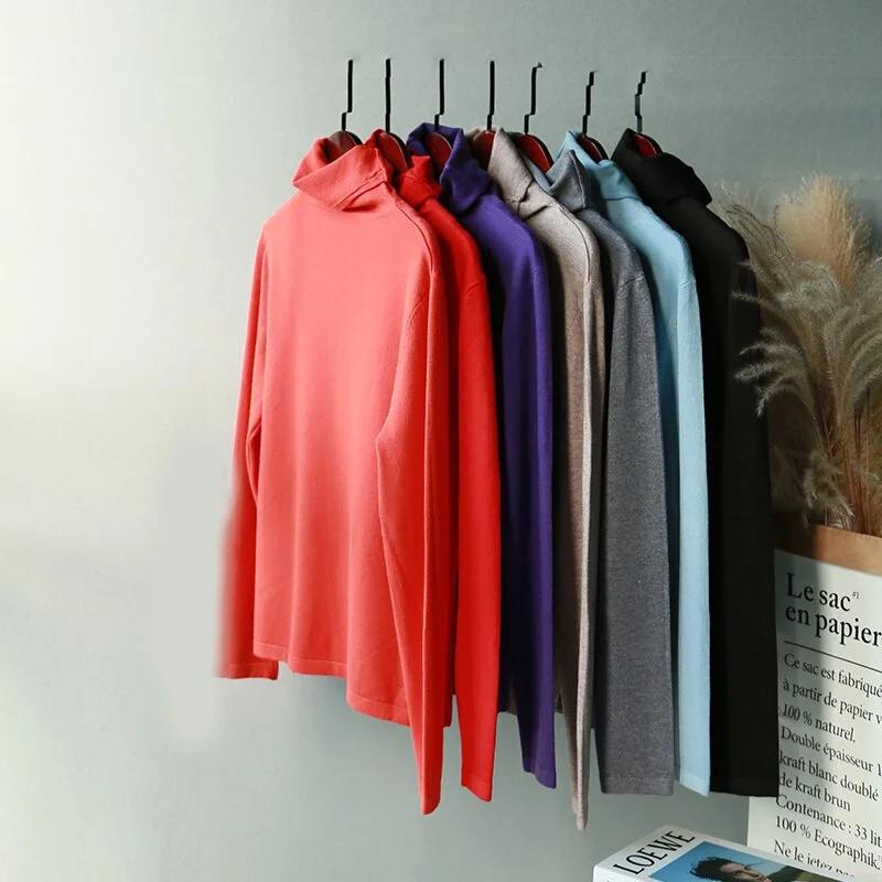 Lizkova Turtleneck Soft Sweater Women 7 colors Long Sleeve Knitted Pullovers 2020 Ladies Casual Warm Tops