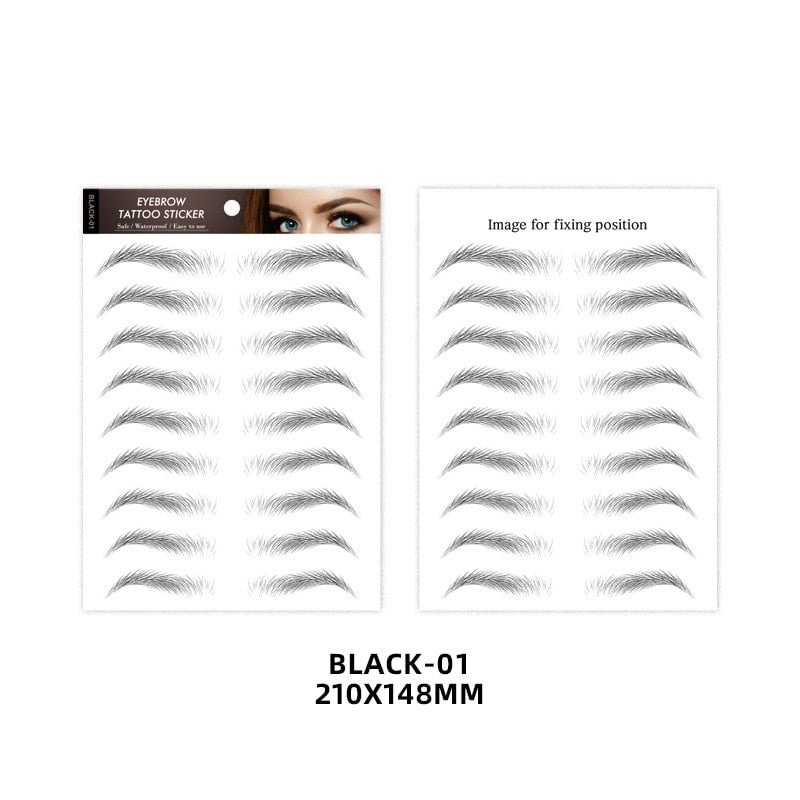 6D simulation black eyebrow stickers semi-permanent brown eyebrow tattoo eyebrow stickers lazy waterproof natural eyebrow patter