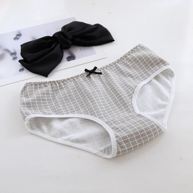 L-Xl Cotton Panties Women's Underwear Fashion Lattice Comfort Briefs Mid Waist Seamless Underpants Female Sexy Lingerie