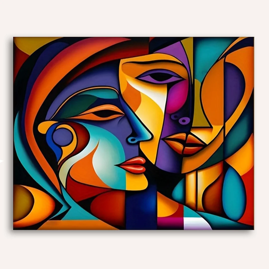 Abstract Figures DIY Paint By Numbers Kit on Canvas 40x50cm Without Frame Paint by Numbers Kits Drawing Paintwork for Beginners Adults Gift Home Wall Decor