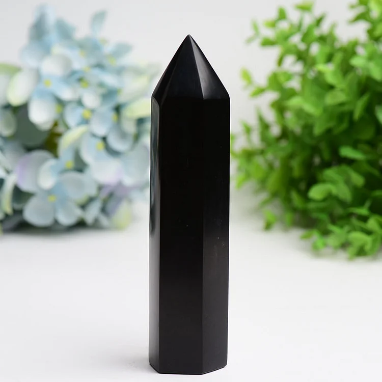 6.0"-8.0" Black Tourmaline Crystal Tower Bulk Crystal